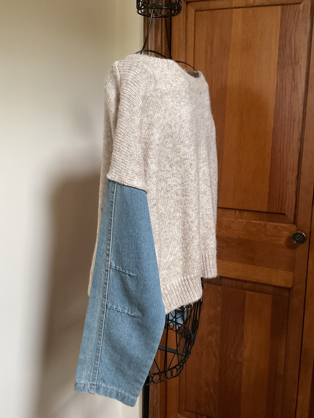 Lumiere sweater with denim sleeves, Small - Picture 2 of 5